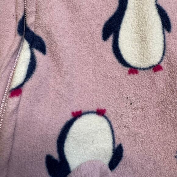 Child of Mine By Carter's Winter Penguin Pink Footie Pajamas Size 2T - Picture 4 of 5